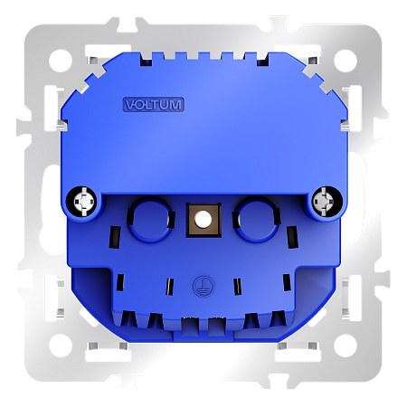 Механизм розетки с заземлением и защитными шторками 16А, с USB A+A Voltum S70 VLS0404M Механизм розетки с заземлением и защитными шторками 16А, с USB A+A Voltum S70 VLS0404M