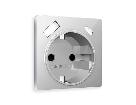 Лицевая панель для электрической розетки с заземлением со шторками 2USB A+C QUANT Ambrella Volt ALFA AP4100