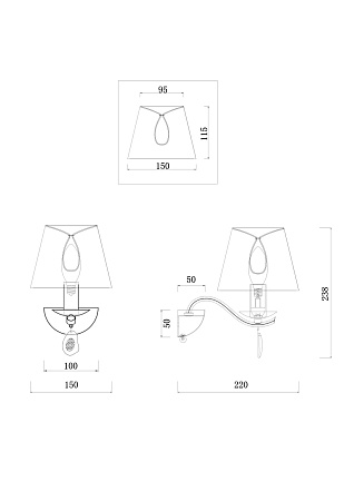 Бра Freya Monique FR2001WL-01G Бра Freya Monique FR2001WL-01G