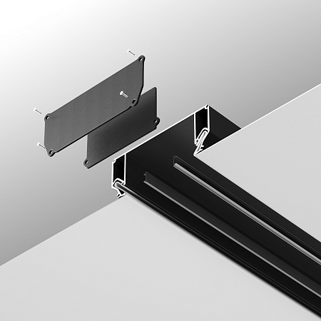 Заглушка декоративная черная 2шт. + фиксирующая черная 2шт. для профиля ALM-9940-SC Maytoni ALM012EC-SC-B