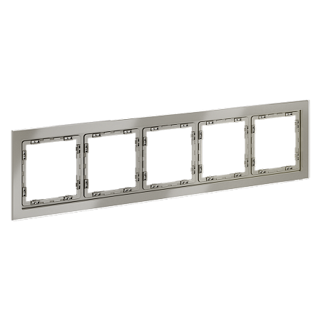 Рамка стеклянная VOLTUM S70 на 5 постов, (шелк, стекло) VLS110504