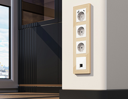 Комплект механизма компьютерной розетки RJ-45 (8P8C) CAT6A экранированной с автоматической защитной шторкой Ambrella Volt Alfa MA112005 Комплект механизма компьютерной розетки RJ-45 (8P8C) CAT6A экранированной с автоматической защитной шторкой Ambrella Volt Alfa MA112005