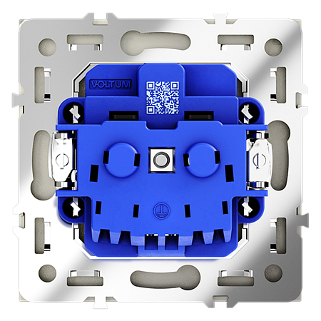 Розетка встраиваемая VOLTUM S70 с заземлением (сталь) VLS040105