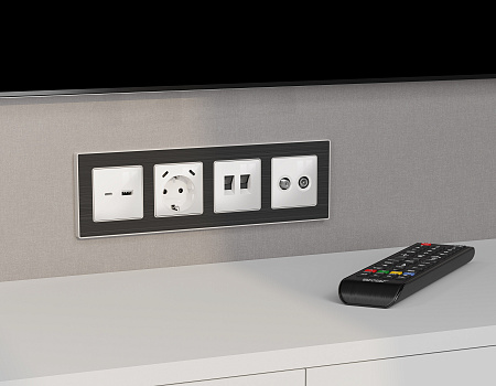 Комплект механизма электрической розетки 2USB С+C 20W (быстрая зарядка) с/з на винтовых зажимах 16A-250V MA MA110510