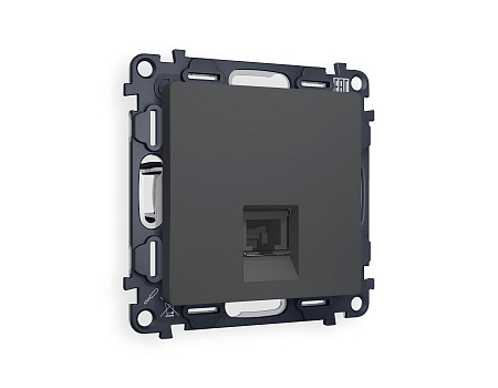 Комплект механизма компьютерной розетки RJ-45 (8P8C) CAT6A экранированной с автоматической защитной шторкой Ambrella Volt Alfa MA912005