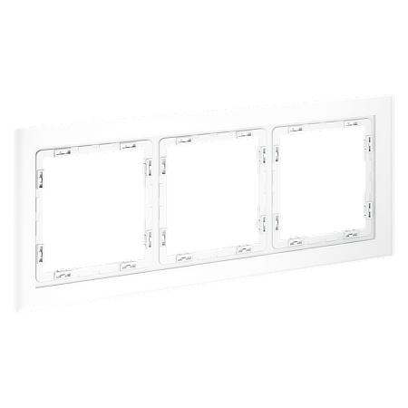 Рамка стеклянная VOLTUM S70 на 3 поста, (белый,матовый,стекло) VLS110302