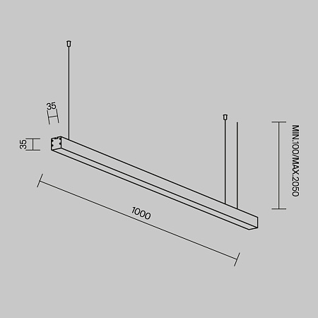 Линейный светильник светодиодный 3000К 1000*35*35мм Maytoni LL312003 Линейный светильник светодиодный 3000К 1000*35*35мм Maytoni LL312003