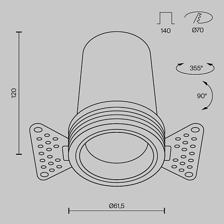 Светильник встраиваемый светодиодный Maytoni FOCUS LED DL125-L12-3K-TRS-B