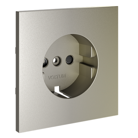 Накладка для розетки с заземлением и защитными шторками Voltum S70 (шелк) VLS000704 Накладка для розетки с заземлением и защитными шторками Voltum S70 (шелк) VLS000704