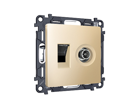 Комплект механизма розетки компьютерной + TV оконечной RJ-45 (8P8C) CAT6/50-870 MHz 1dB с автоматической защитной шторкой Ambrella Volt Alfa MA612510 Комплект механизма розетки компьютерной + TV оконечной RJ-45 (8P8C) CAT6/50-870 MHz 1dB с автоматической защитной шторкой Ambrella Volt Alfa MA612510