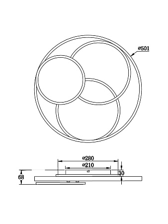 Светильник настенно-потолочный светодиодный Freya Cosmic Market FR10015CL-L94WB Светильник настенно-потолочный светодиодный Freya Cosmic Market FR10015CL-L94WB