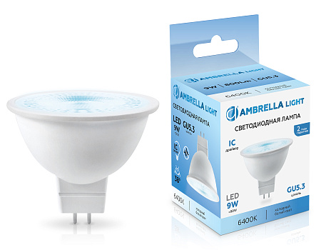 Лампа светодиодная MR16 9W GU5.3 6400K 38° Ambrella light 170906