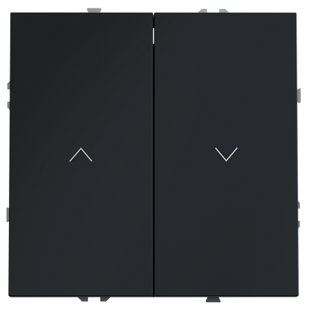 Выключатель двухклавишный встраиваемый для жалюзи 10А Voltum S70 (графит) VLS020707