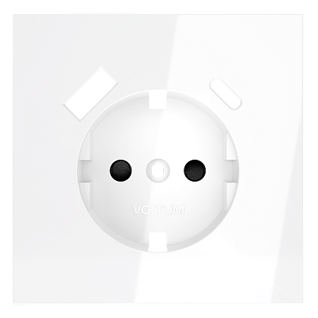 Накладка для розетки с заземлением и защитными шторками, с USB A+C Voltum S70 (белый глянцевый) VLS001001 Накладка для розетки с заземлением и защитными шторками, с USB A+C Voltum S70 (белый глянцевый) VLS001001