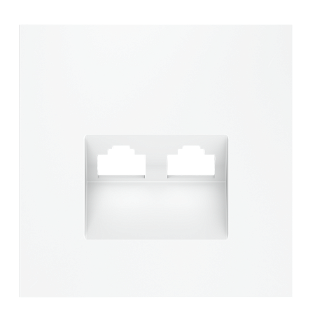 Накладка для розетки компьютерной двойной RJ45+RJ45 кат.6 Voltum S70 (белый матовый) VLS001402