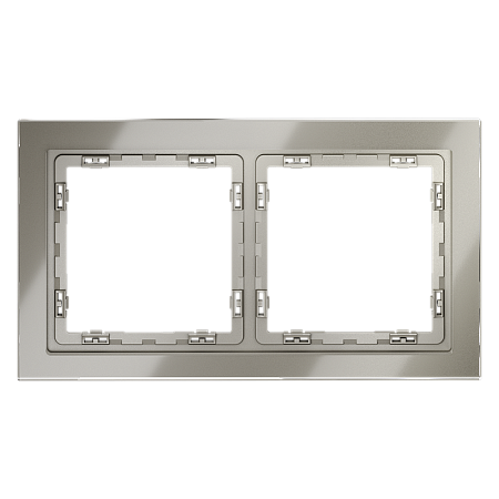 Рамка стеклянная VOLTUM S70 на 2 поста, (шелк, стекло) VLS110204