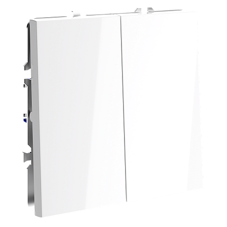 Выключатель двухклавишный перекрестный встраиваемый 10А Voltum S70 (белый) VLS020501