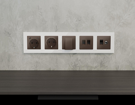 Комплект механизма электрической розетки 2USB С+C 20W (быстрая зарядка) с/з на винтовых зажимах 16A-250V Ambrella Volt Alfa MA640510 Комплект механизма электрической розетки 2USB С+C 20W (быстрая зарядка) с/з на винтовых зажимах 16A-250V Ambrella Volt Alfa MA640510