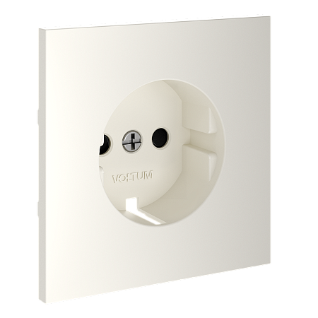 Накладка для розетки с заземлением и защитными шторками Voltum S70 (хлопок) VLS000713 Накладка для розетки с заземлением и защитными шторками Voltum S70 (хлопок) VLS000713