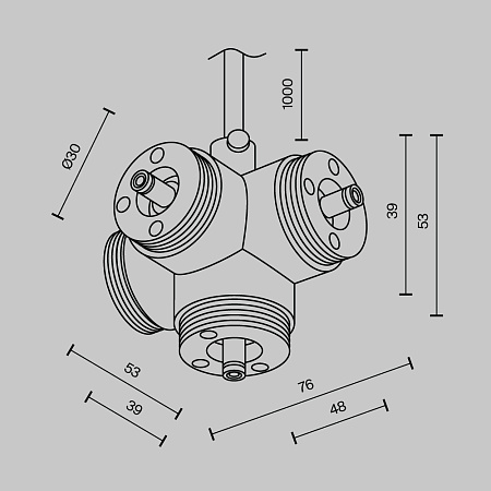 Х-образный вертикальный коннектор для системы с вводом питания Maytoni Shelf CA019L4C-P-B