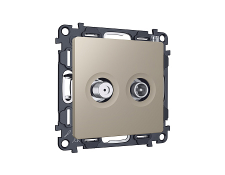 Комплект механизма розетки TV оконечной + SAT 5-862MHz 3.5dB/950-2150MHz 3.5dB Ambrella Volt Alfa MA373310