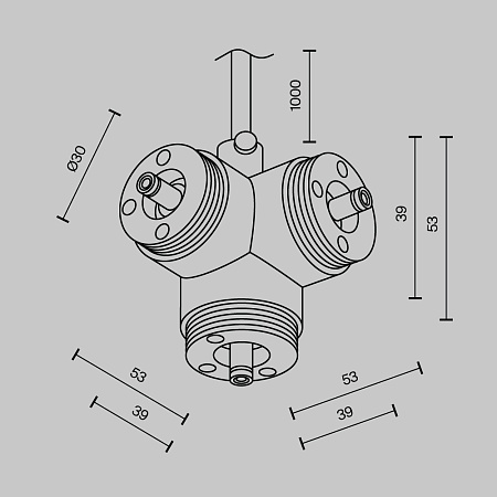 T-образный вертикальный коннектор для системы с вводом питания Maytoni Shelf CA016TC-P-B